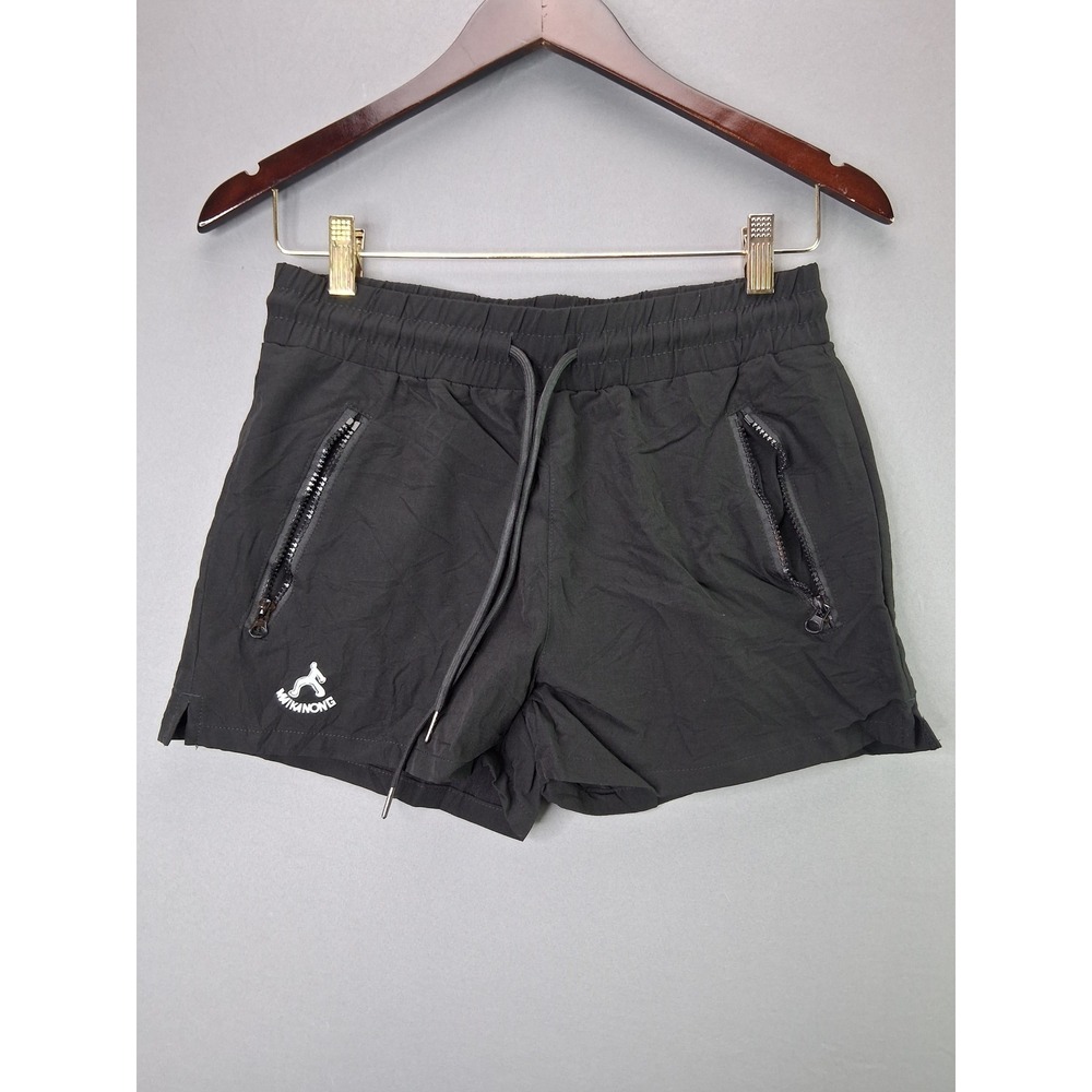 Maikanong Athletic Shorts Zipper Pockets Liner Small Black Running Gym Workout